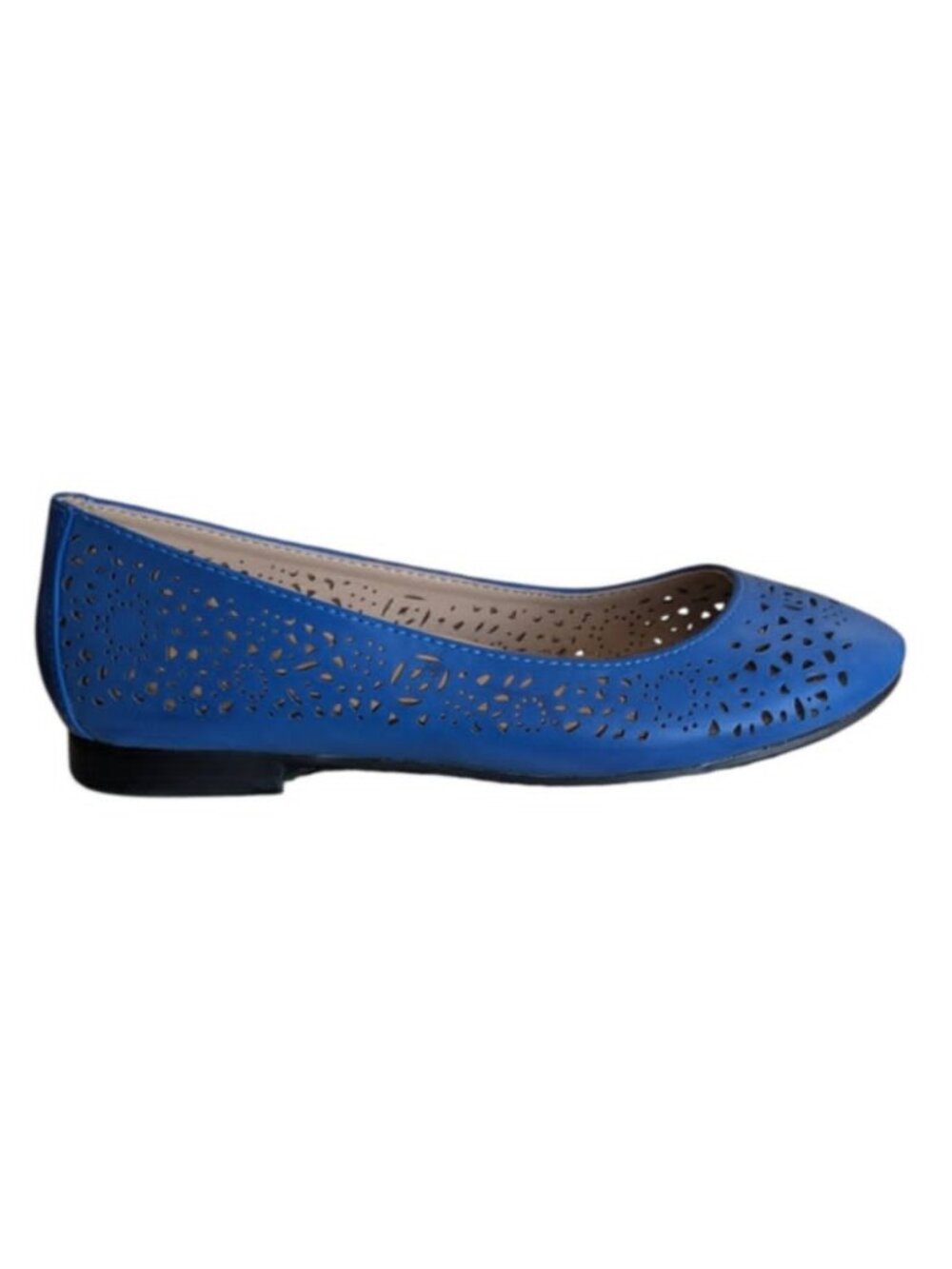 Annie Comfort brand blue laser-cut ballet flats, Size 6 - O